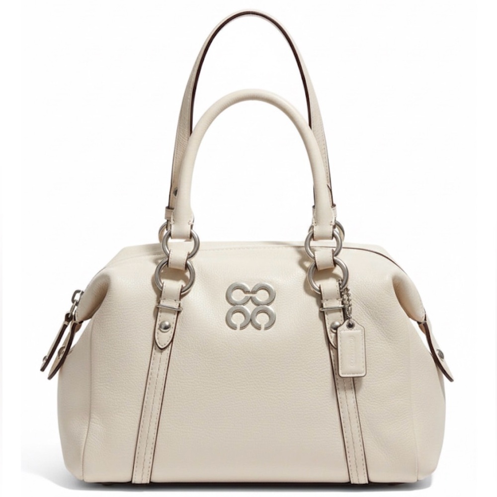 Authentic Coach Colette Small Leather Satchel - Cream White (Style 45524)